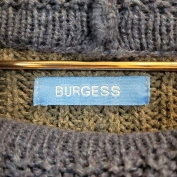 Burgess | Cotton Cashmere Blend Cowl Turtle neck Two Toned Sweater - Picture 3 of 6
